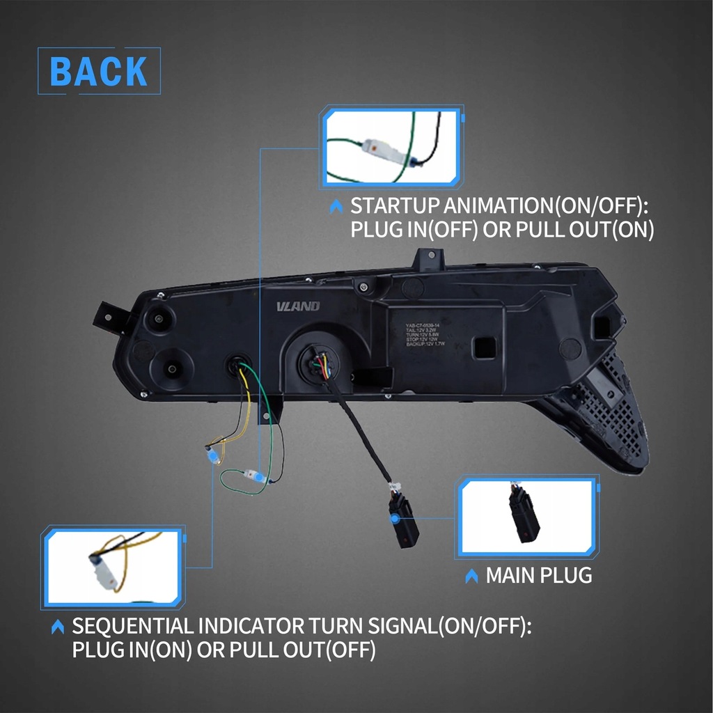 фото №14, Лампи задня kpl vland led neon діоди динамічні chevrolet corvette c7 2013-20