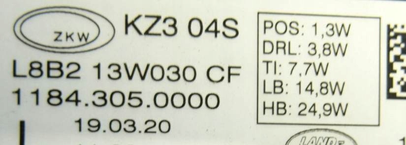 фото №3, Land rover defender ii лампы led фары nowe l8b213w029cf l8b213w030cf