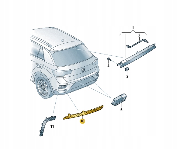 фото №2, Отражатель отражающий свет vw t-roc левая