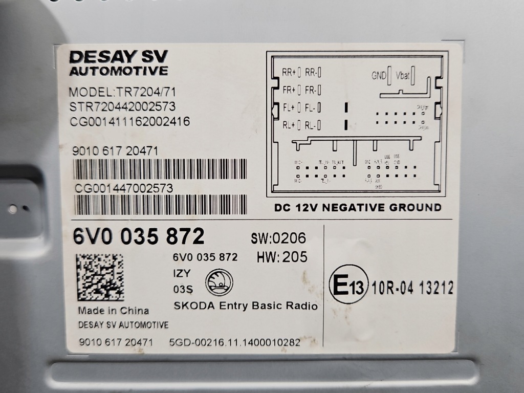 фото №7, Радіо заводський skoda fabia iii 6v0035872 радіопрогравач