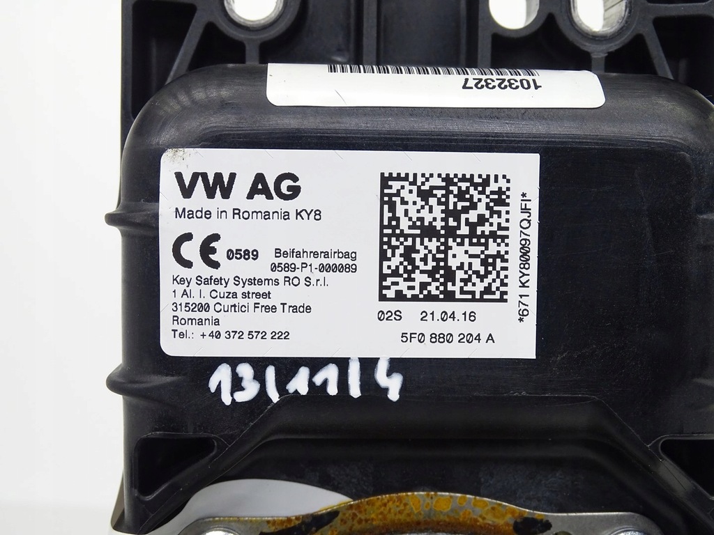 фото №8, Подушка воздушная подушка безопасности пассажира seat leon iii 3 5f0880204a