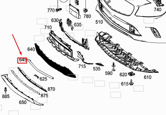 Купити Mercedes-benz a w176 бампер передній нижня молдинг середня a1768852621