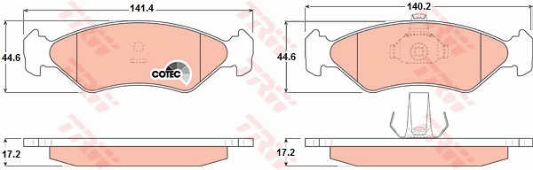 фото №2, Тормозные диски тормозные колодки перед trw ford fiesta iv 1.3 i 60km