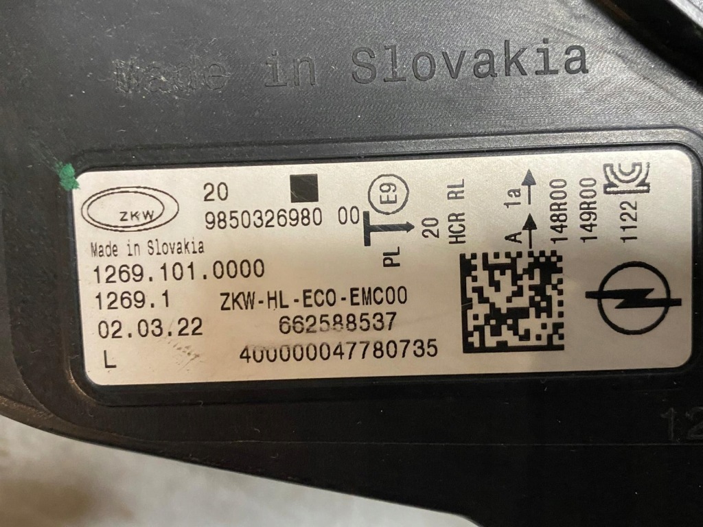 фото №9, Лампа ліва передня opel astra l vi 6 full led лівий перед