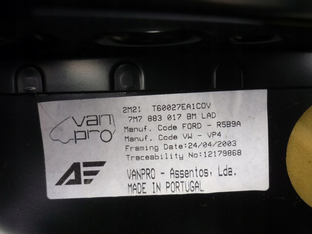 фото №12, Сиденье левый задняя 2 ряд vw sharan alhambra galaxy lift 00-10