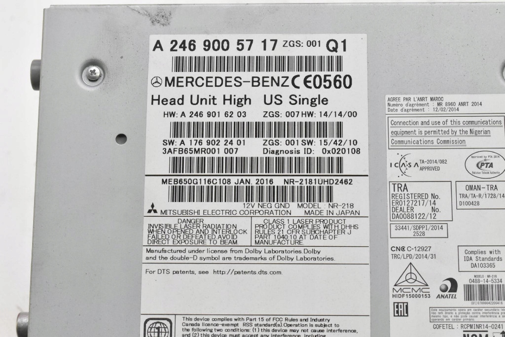 фото №7, Радио радиопроигрыватель cd телефон sd a2469005717 mercedes cla c117 13-16