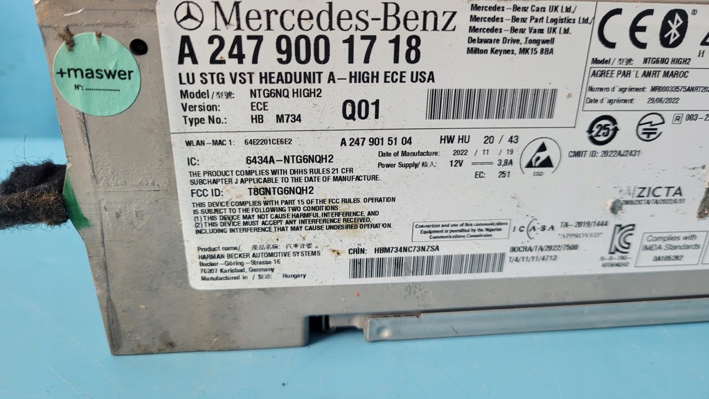 фото №5, Mercedes x247 glb 200 23r радіо навігація ntg6 high ece a2479001718