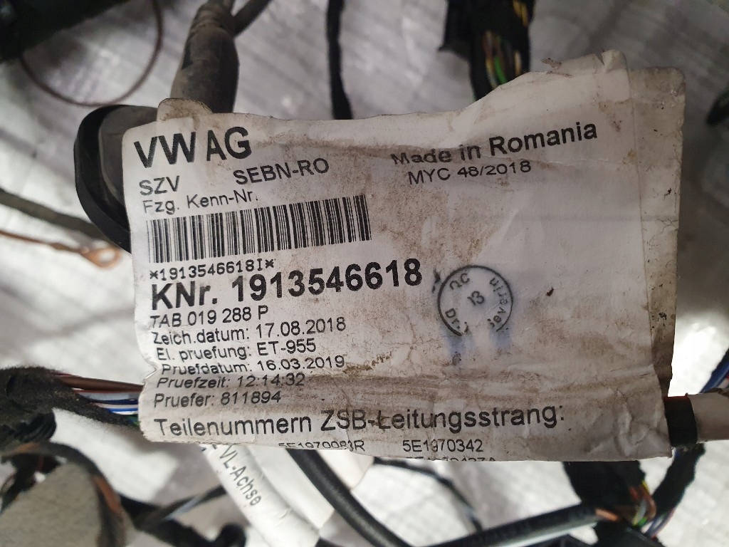 фото №11, Skoda octavia iii 5e9 2019r 1.6tdi джгут головна електропроводка салону europa