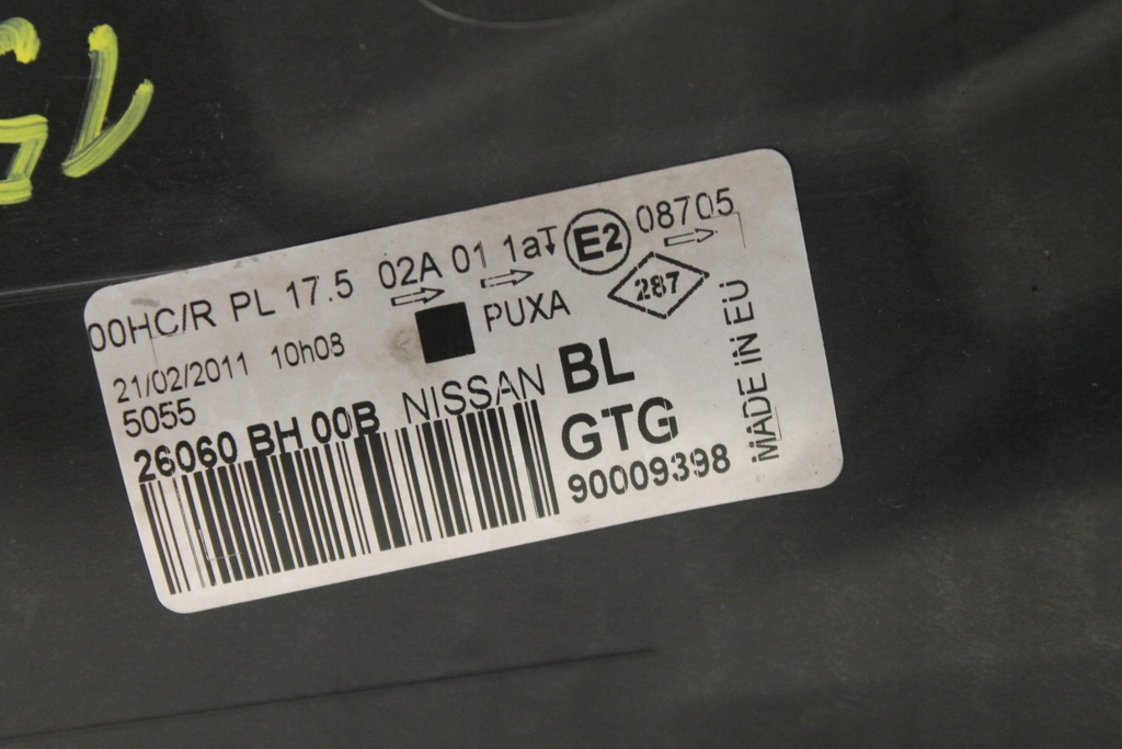 фото №11, Лампа фара ліва передня лівий перед nissan note lift 06r-