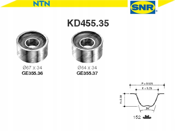 фото №2, Комплект - набір ремінь розподільного валу [snr]