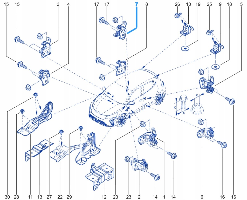 Петля двері задніх правих верхній renault captur 2 clio v symbioz в Україні