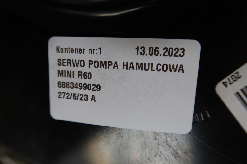 фото №4, Усилитель тормозов насос тормозная mini r60 6863499029