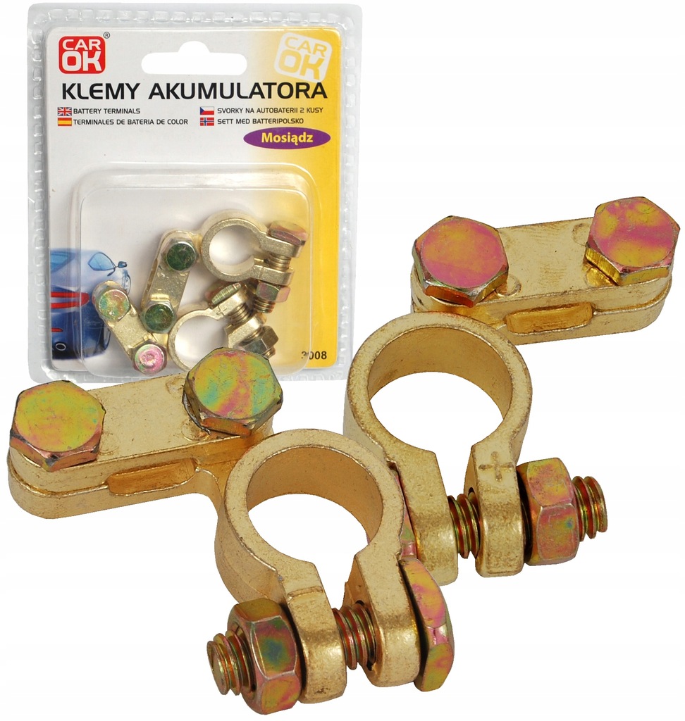 фото №1, Клеми акумулятор mosiężne 2 szt. profast золотий