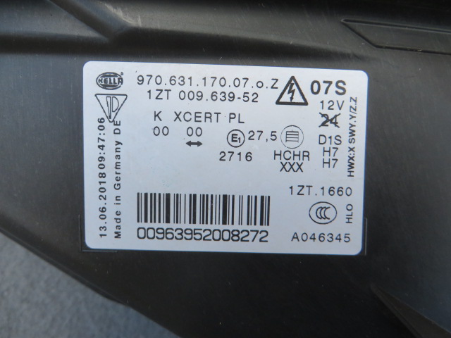 фото №10, Panamera 970 лампа передняя правая ксенон dynamic 970.631.170.07