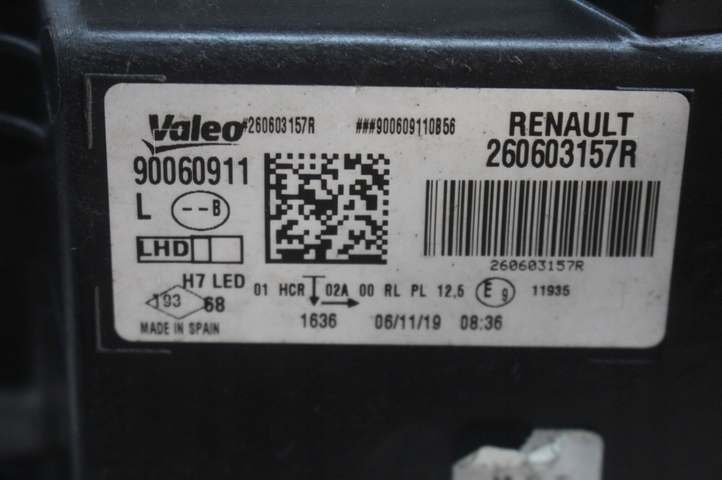 фото №4, Лампа левая перед линза led renault megane iv 4 260603157r