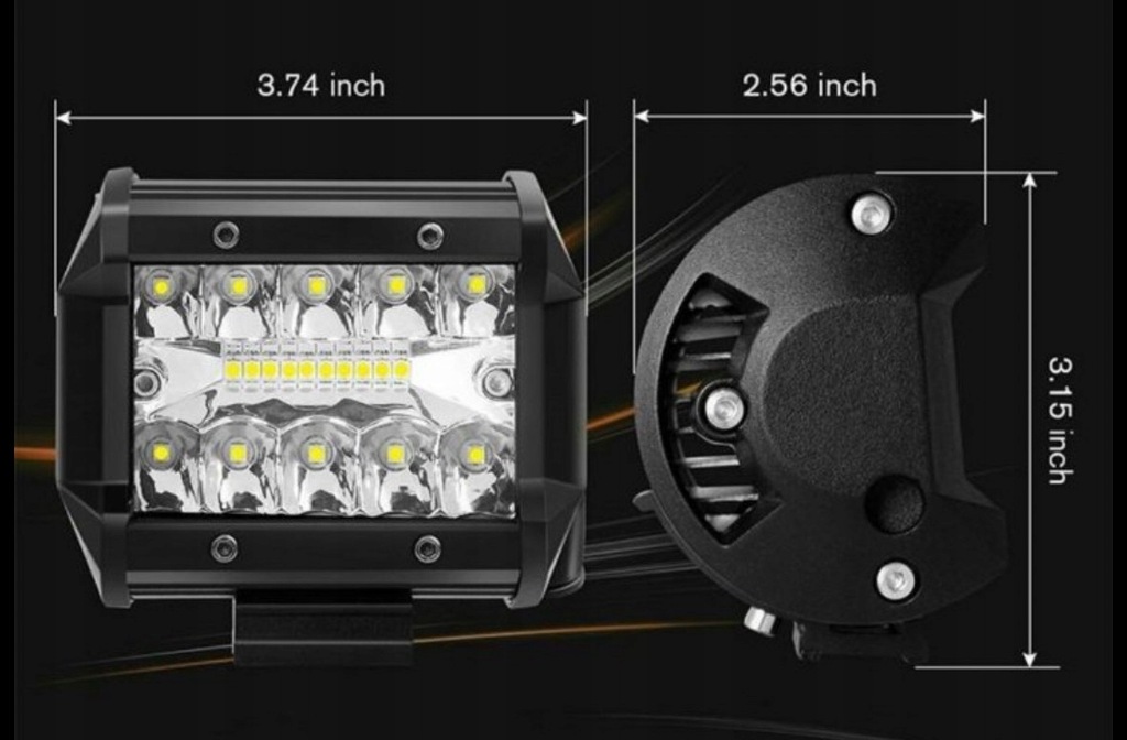 фото №3, Led 60w протитуманна фара прожектор лампа 12v 24v