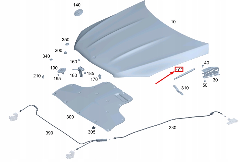 Mb gle w167 передня ліва капот двигуна пневматична пружина a1679800164 Доставка