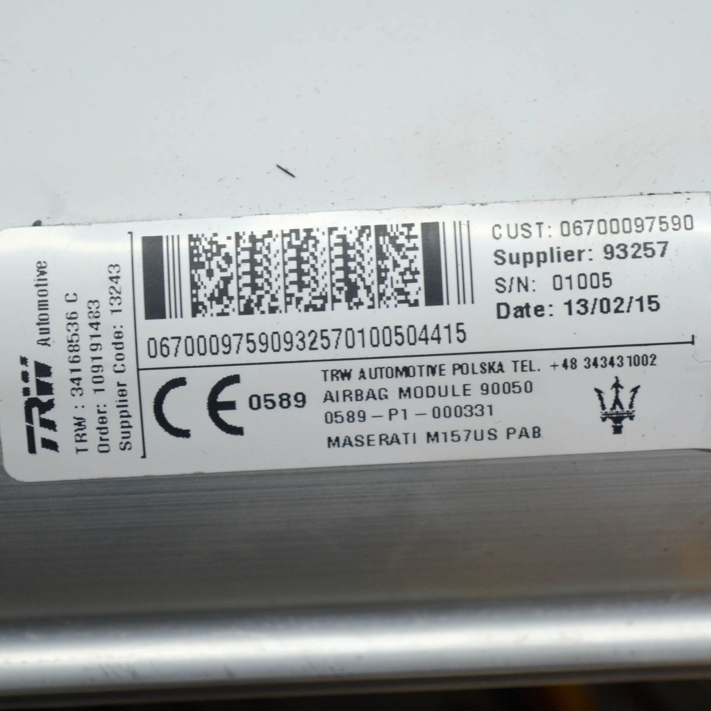 фото №6, Maserati ghibli 2015 подушка воздушная подушка безопасности пассажира