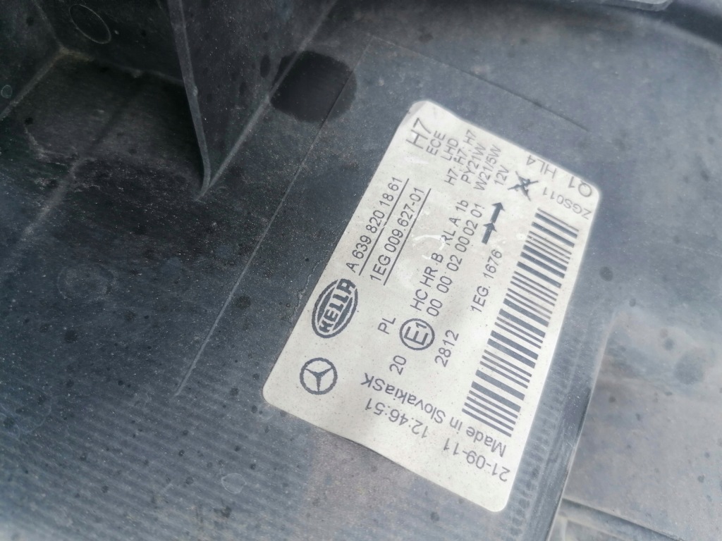 фото №12, Mercedes w639 vito 11r лампа lift перед левая правая