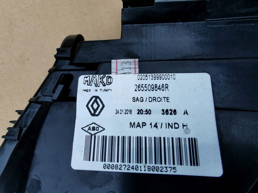 фото №6, Renault оригінальний номер 265509846r лампа задня комбінована