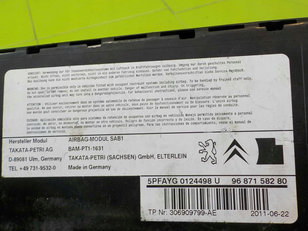 фото №4, Ds4 11r подушка безопасности подушка сиденье правая 9687158280