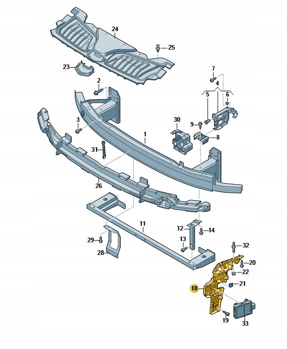 фото №1, Направляющая кронштейн бампер перед левая audi a8 d5