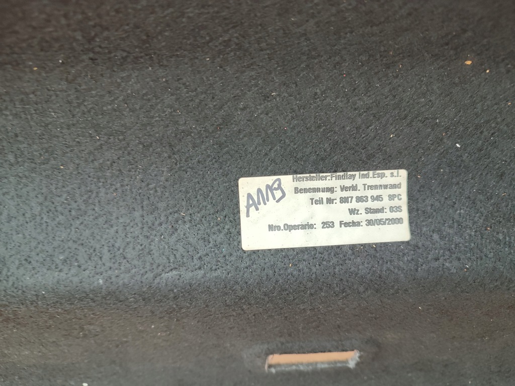 фото №7, Обивка багажника audi tt 8n cabrio оригинал 8n7863945