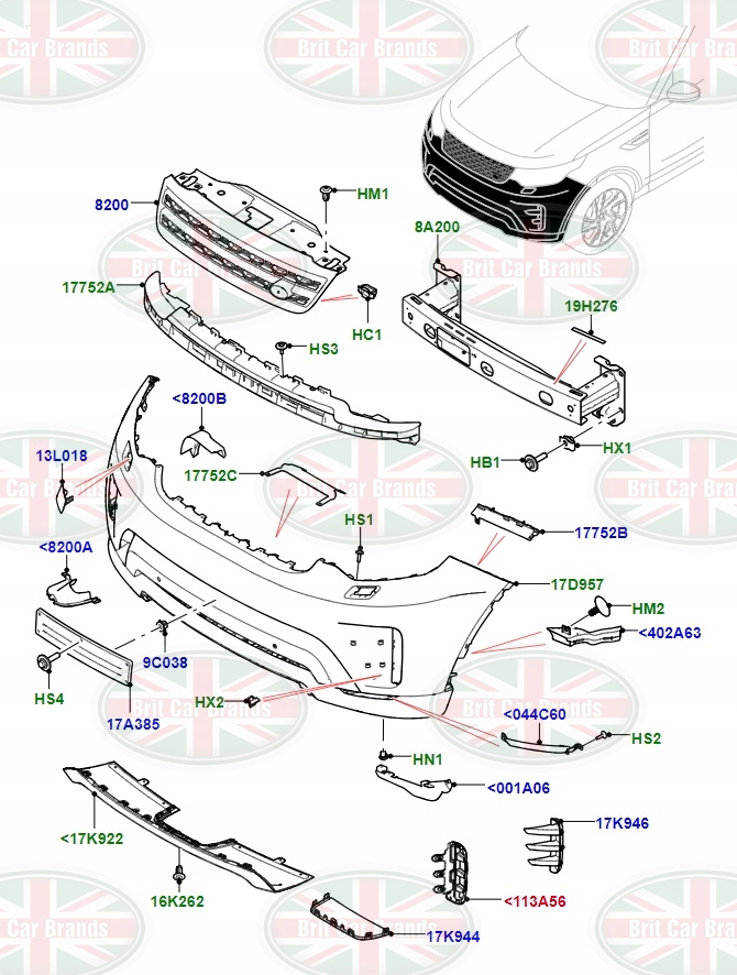 фото №3, Левая решётка бампера land rover discovery 5 l462 lr142432 my4217h787aa