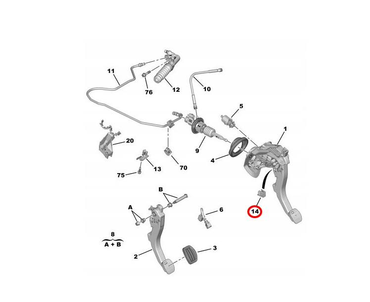 фото №3, Кронштейн педали сцепления peugeot 5008 expert iv