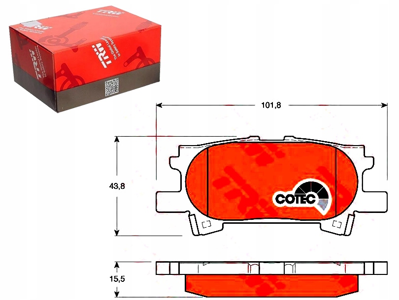 фото №1, Trw gdb3339 набор тормозных колодок тормозных, тормоза дисковые