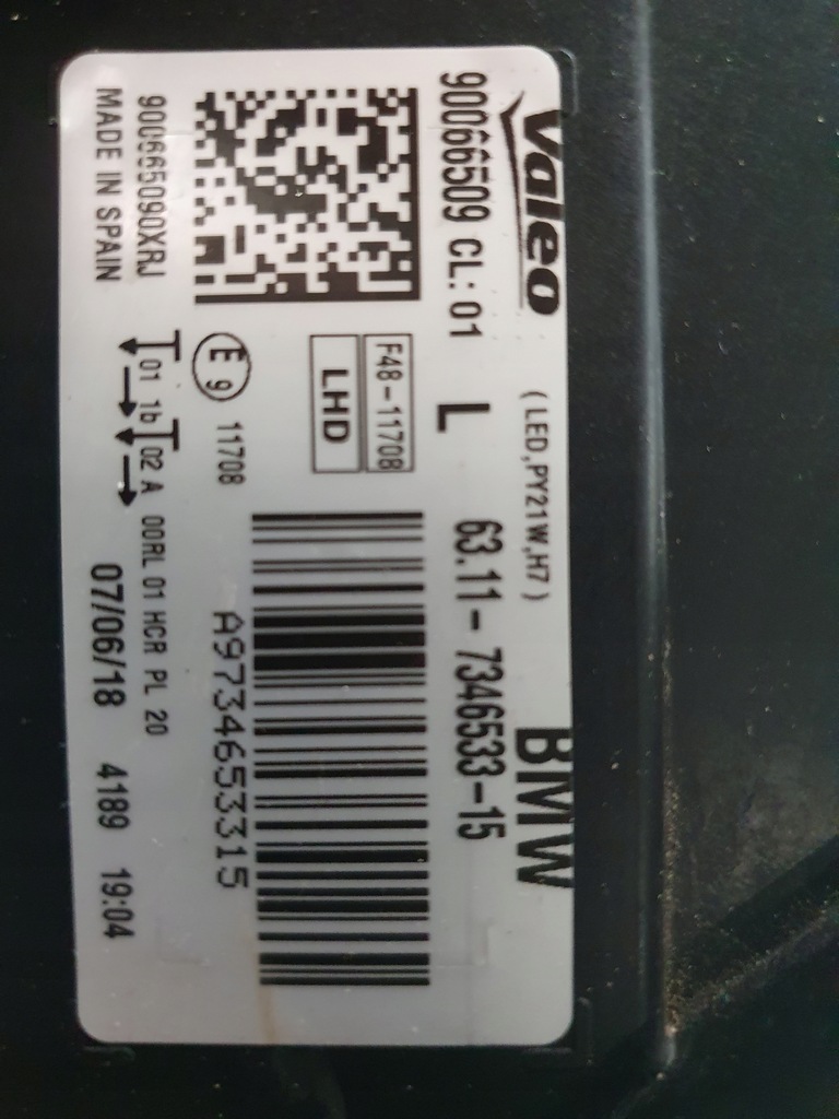 фото №15, Лампа ліва перед передня bmw x1 f48 7346533-15