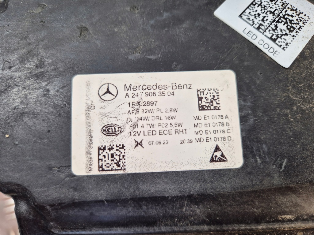 фото №9, Лампа левая перед led performance a2479063504 mercedes glb w247
