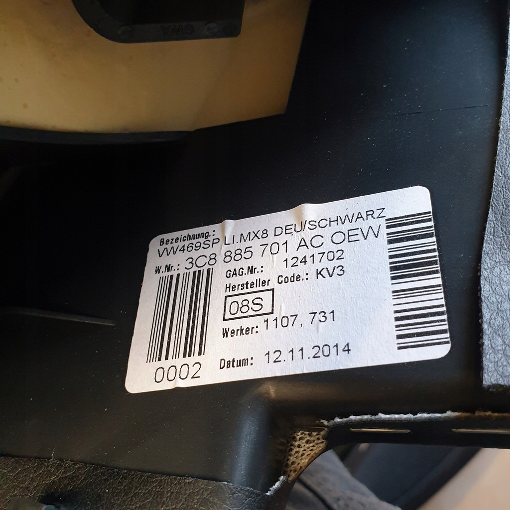 фото №8, Обшивка сидіння задній vw passat cc 3c8 2015r. оригінальний номер