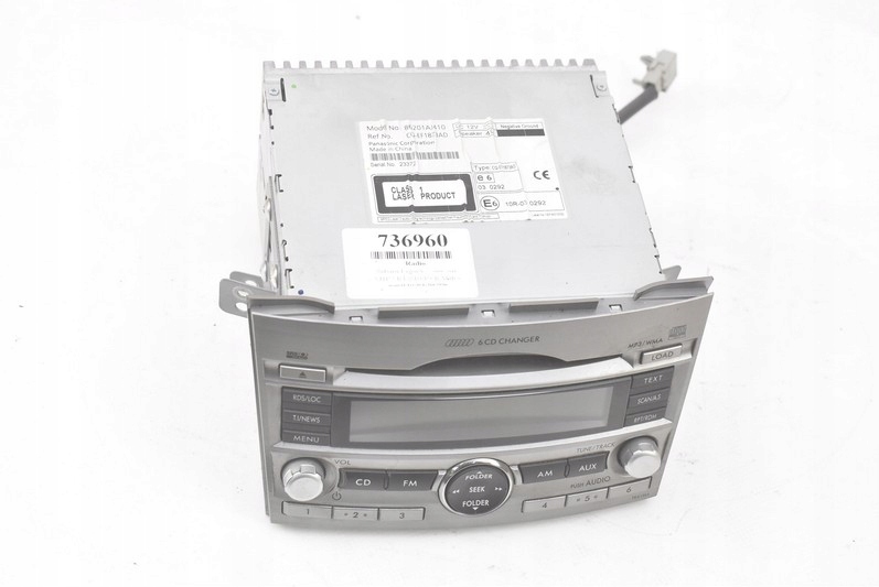 фото №5, Радіо радіопрогравач cd mp3 wma rds 86201aj410 subaru legacy 5 v 09-13