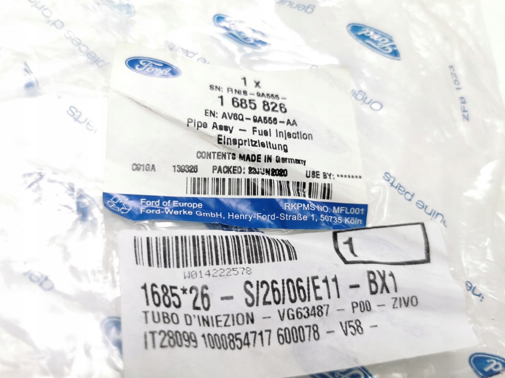 Шланг впрыска топлива 1.5 1.6 tdci ford fiesta 2010-2012 оригинальный номер 1685826 с Разборки