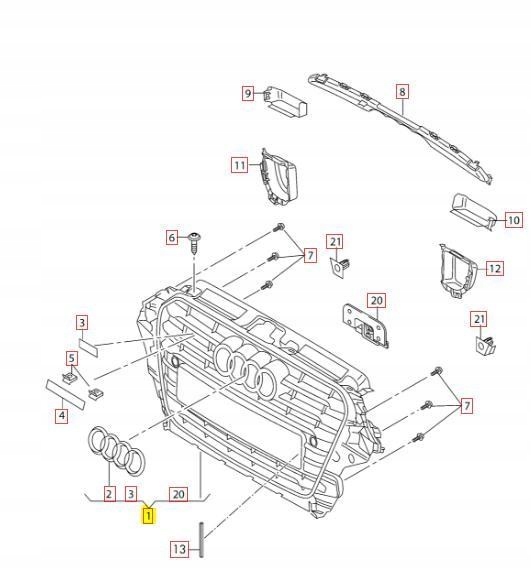 фото №8, Чёрный решётка радиатора радиатора vag dla audi a3 оригинальный 8v5853651dcka