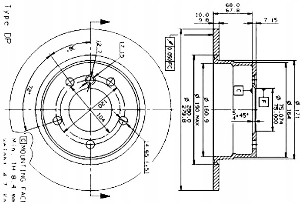 фото №1, Диск гальмівний. bmw z4 e85 03- задня