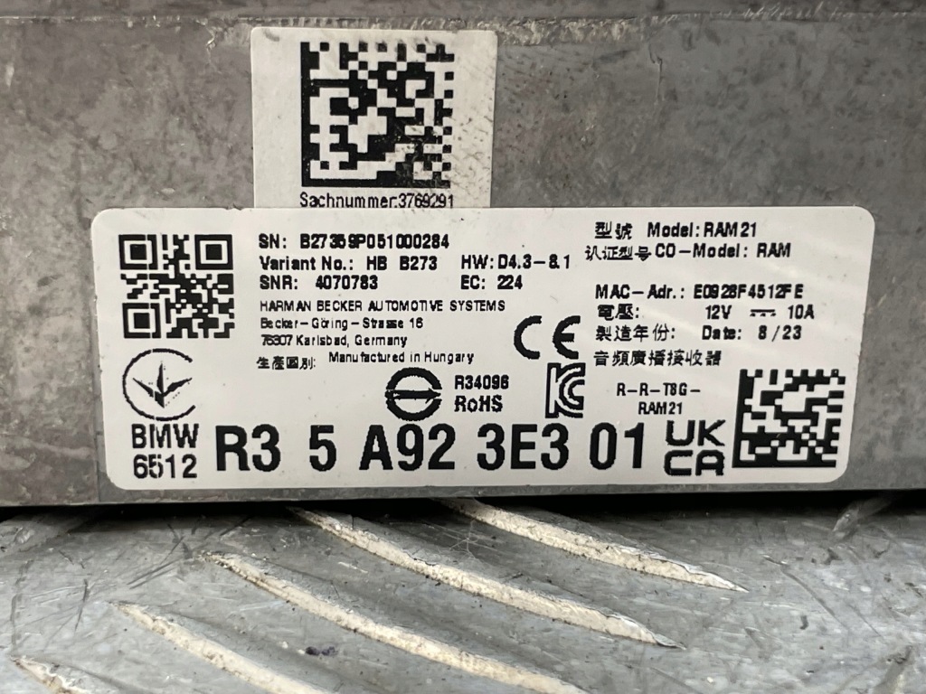 фото №9, Bmw оригінальний номер 5a923e3 3' g20 модуль блок керування підсилювач аудіо harman