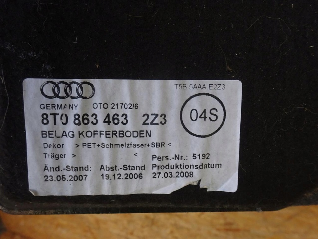 фото №8, Audi s5 a5 8t 3d coupe cabrio оббивка боки підлога багажника kpl