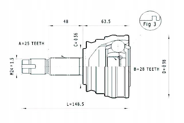 Купити Statim шарнір привідний fiat marea 2,4td statim