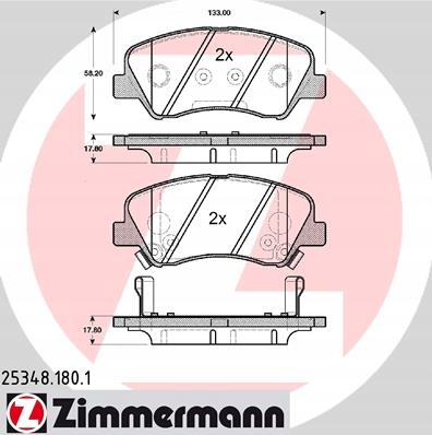 фото №2, Тормозные диски тормозные колодки перед zimmermann hyundai i20 active