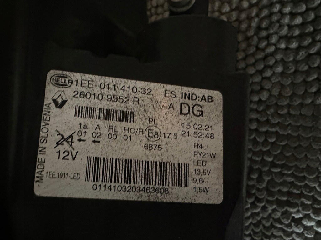 фото №13, Renault trafic iii 14-19 лампа передняя правая оригинальная