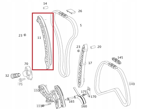 фото №7, New mercedes-benz slk r171 правий розподільний chain guide rail a2710521116