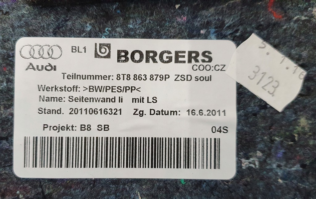 фото №7, Обшивка багажника лівий audi a5 8t8863879p zsd