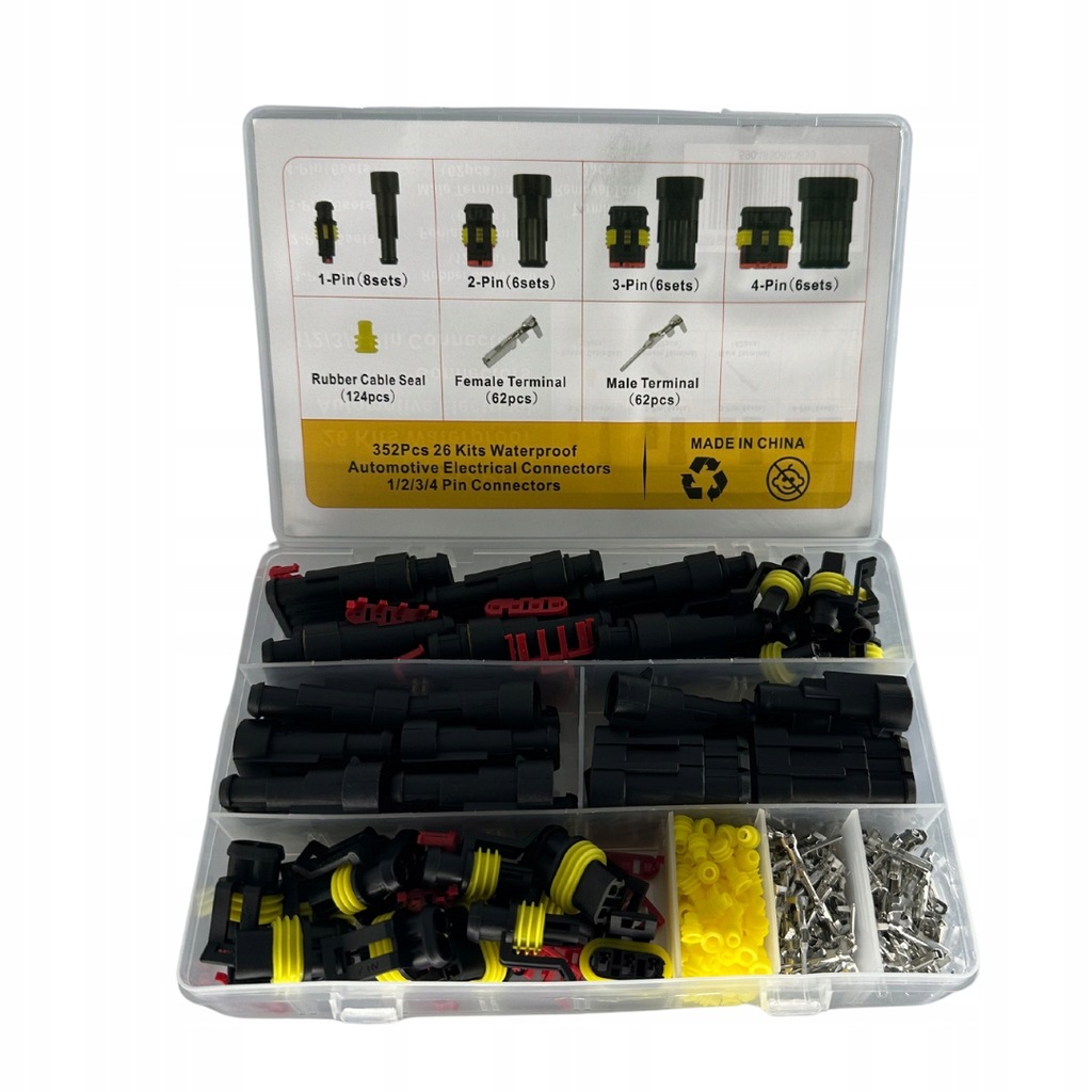 фото №9, Набір штекер з'єднувач роз'ємів superseal hermetycznych автомобільних 352szt