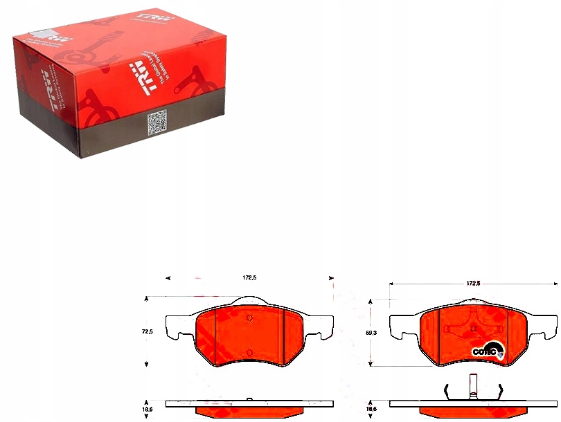 фото №1, Набір - комплект гальмівних колодок гальмівних [trw]