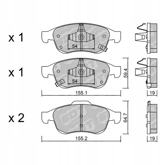 фото №1, Galfer/sdt 2115002 тормозные колодки тормозные передние fiat 500x jeep renegade