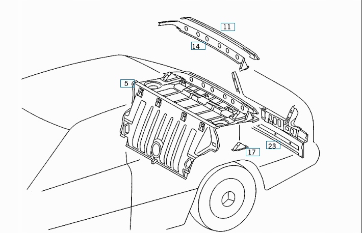 фото №9, Mercedes w124 край отвір кришки багажника задня góra