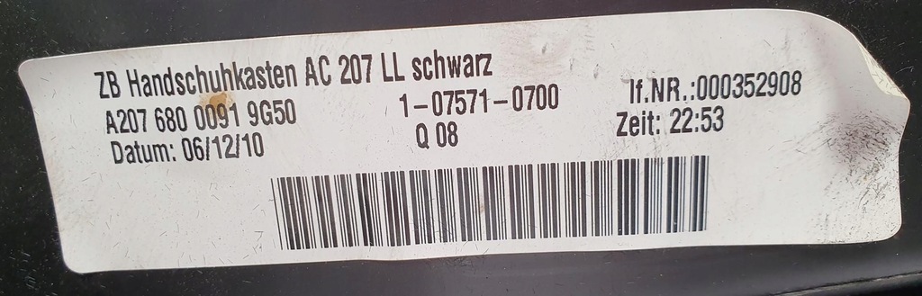 фото №6, Бардачок пасажира mercedes w207 a2076800091 europa