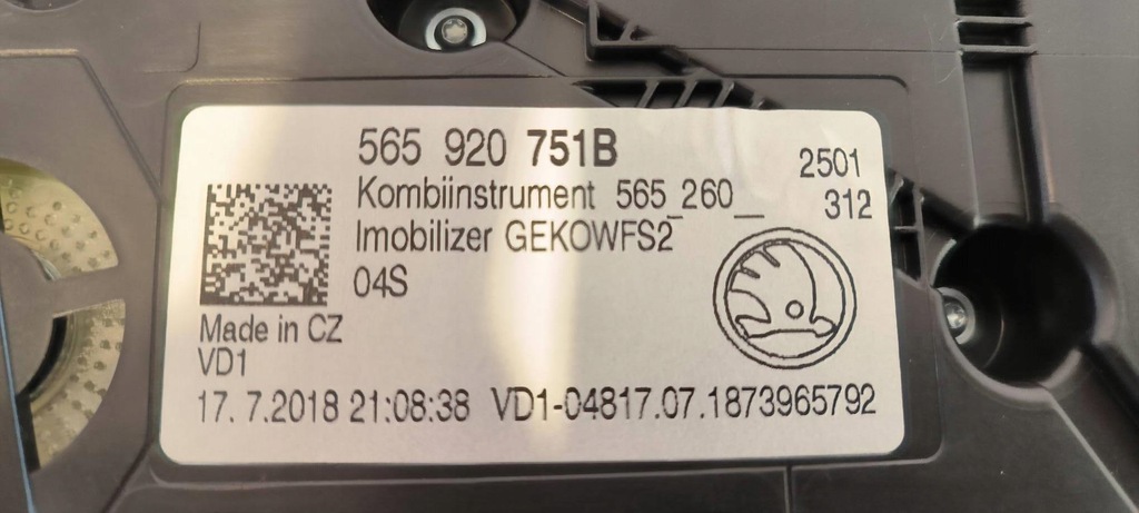 фото №6, Счетчик приборная панель eu 565920751b skoda karoq